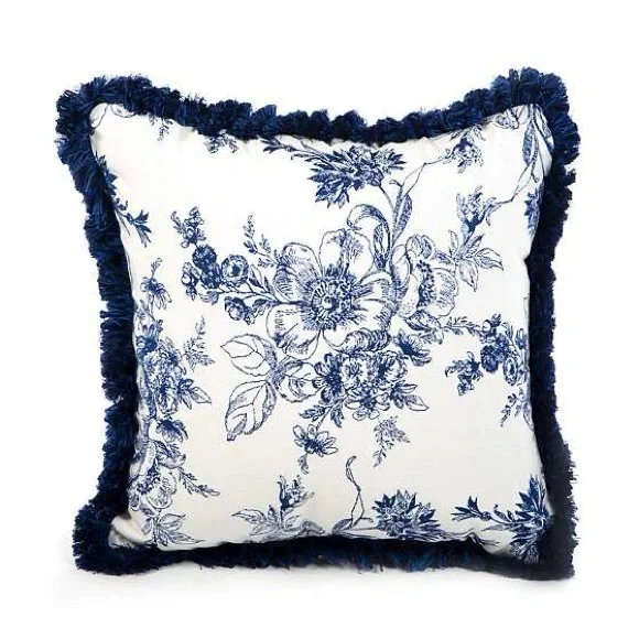 MacKenzie-Childs Indigo Villa Outdoor Throw Pillow - Picture 2 of 11